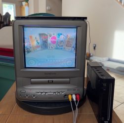 Modded Black Nintendo Wii RVL-001 32GB SD Remote Cables Disc Tested
