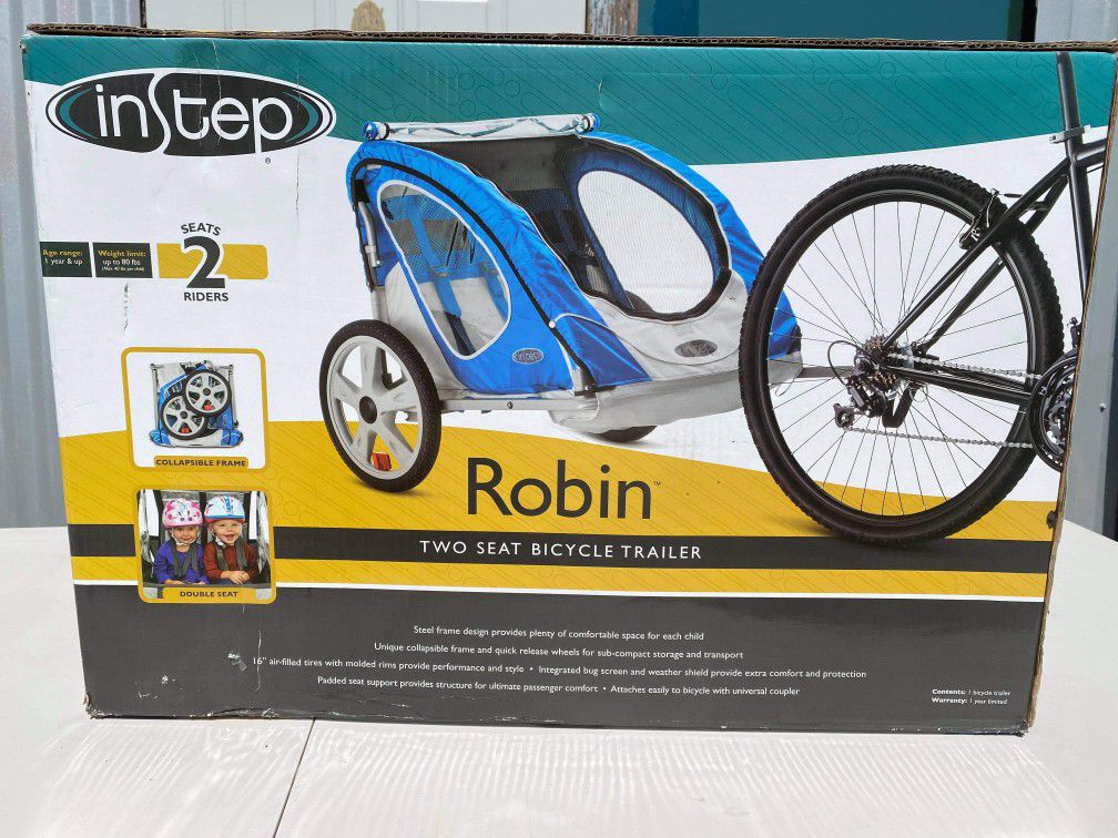 Instep Robin 2 seater bike trailer unopened!!