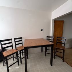 Dining Table and 4 Bar Stools