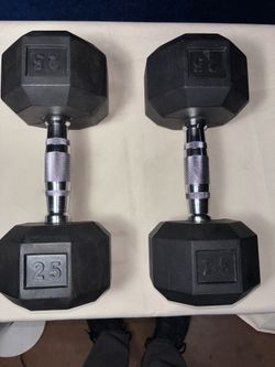 25 Lb Rubber-Encased Dumbbells