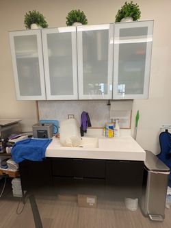 Wall-Mounted Vanity with Upper Cabinet Set