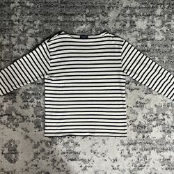 Saint James Guildo Boatneck Breton Shirt Ecru / Navy Size 36 Small-Medium