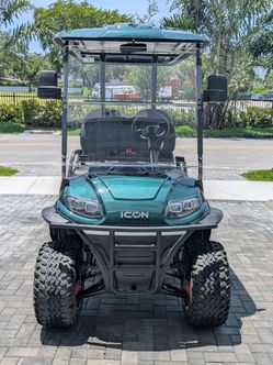 2023 ICON i40L Golf Cart - LITHIUM POWERED - Street Legal & Lifted - Forest Green