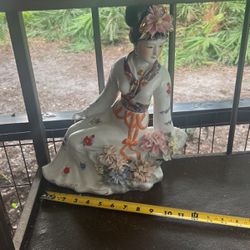Japanese geisha, porcelain statue, doll