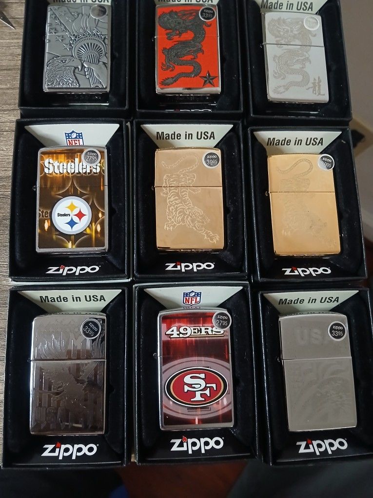 9 Zippo New Never Been Used