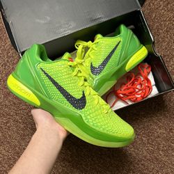 Mens Nike Kobe 6 “Grinch” Basketball Shoes Size 10 Men- Tried On