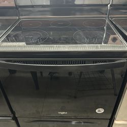5 Burner Black Glass Top Stove 