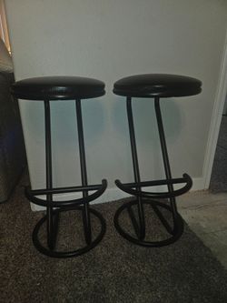 Vintage Post Modern Black Bar Stools