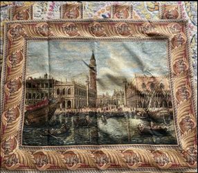 Venice Canal Scene Woven Tapestry Wall Hanging