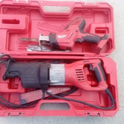 Milwaukee Corded Sawzaw 6538-21 And Cordless Milwaukee Hackzaw Battery Not Included 
