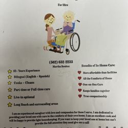 In Home Care Giver