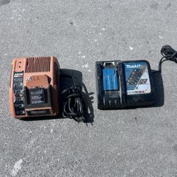 Batteries Chargers Mákita And RiDGE 
