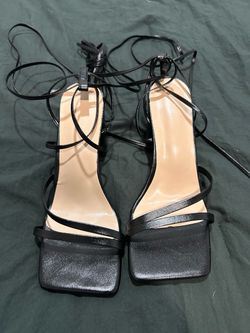 Black strap heels