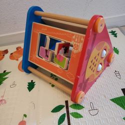 Hape Wooden Take-Along Activity Box| Kids' Early Educational Activity Center for Toddlers