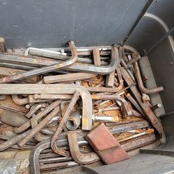 Tool box of big and small Allen wrenches 