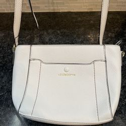 Liz Claiborne White Crossbody Zip Closure Small Purse