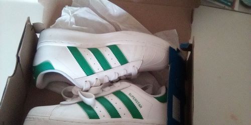 Adidas Superstar White Green Sneakers