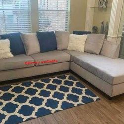 Cindy Neo Silver Reversible Sectional,Seccional, Couch/ Delivery Available 