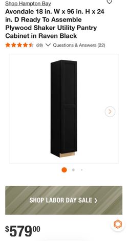 👀 Hampton Bay Avondale Plywood Shaker Utility Pantry Cabinet (multiple sizes available)