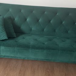 Free green velvet love seat sofa