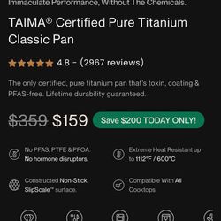 TAIMA® Certified Pure Titanium Classic Pan And 10.2”