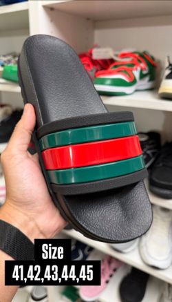 GUCCI GREEN/RED STRIPES SLIDES NEW COLLECTION