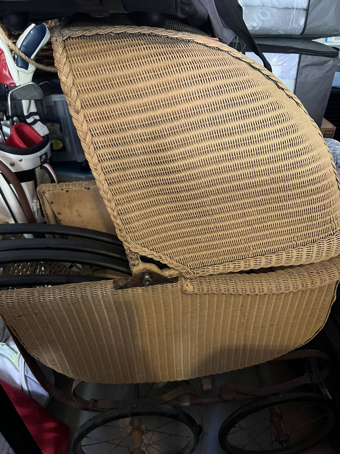 Vintage Baby Stroller Wicker