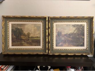 Vintage John Constable Framed Art Prints – Matching Pair