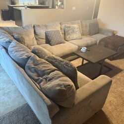 Large L Shaped Sofa Brown