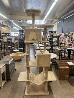 Feandrea 81.1" Cat Tree Large Cat Tower Multi-Level Condo - Beige