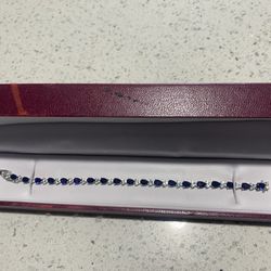 Helzberg Diamonds Sterling Silver With Sapphire Stones bracelet