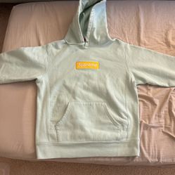 Supreme FW17 Box Logo Hooded Sweatshirt Ice Blue Size Medium