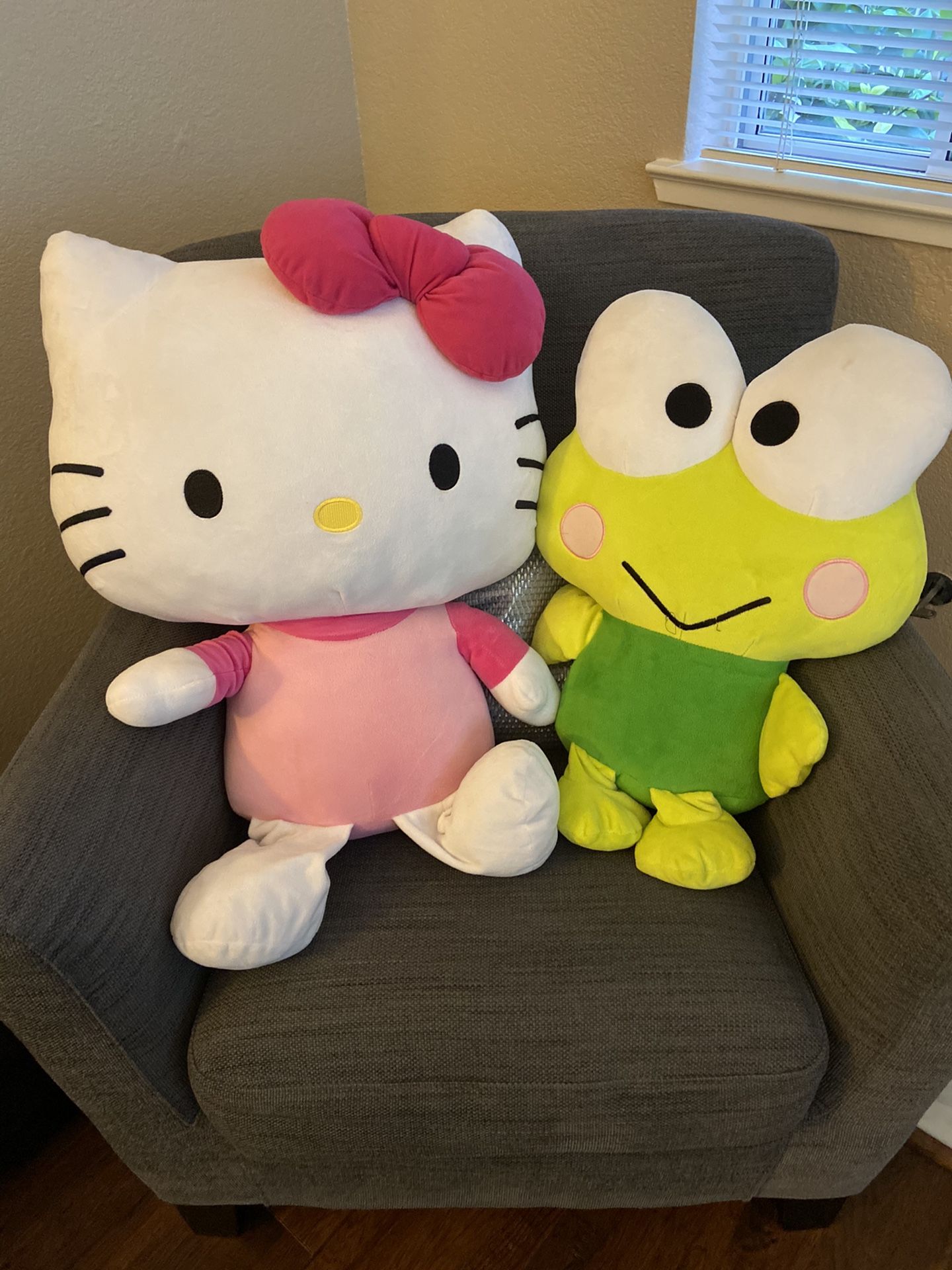 Large Hello Kitty and Keroppi Frog Plush