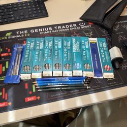 Lot of Turquoise Prismacolor Leads For Drawing 