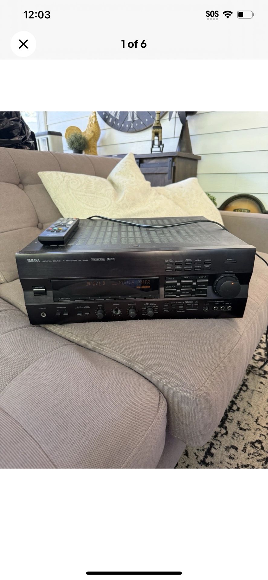 Yamaha RX-V992 Natural Sound AV Receiver – – Works - Bundle With Remote