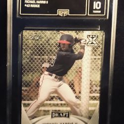 MICHAEL HARRIS II 2021 LEAF DRAFT GMA 10 ROOKIE CARD RC BRAVES-ROY🔥