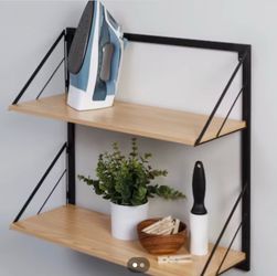 Honey-Can-Do  Natural Steel Rectangular Floating Shelves