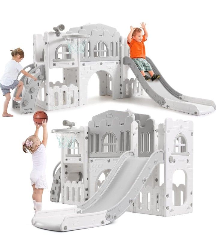 8 in 1 Toddler Indoor Playground, Ages 2-10.