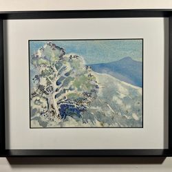 Vintage Original Watercolor Landscape Painting by California Artist MARGE MOORE