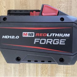 Milwaukee M18 18V Lithium-lon REDLITHIUM FORGE HD 12.0 Ah Battery.   Brand NEW.  NUEVO.