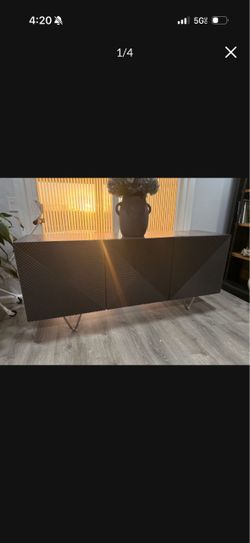 Modern Sideboard with Geometric Door Panels