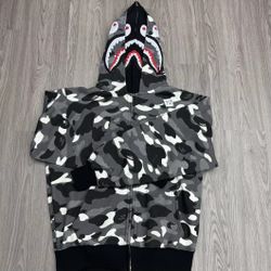 Black & White ABC CAMO BAPE SHARK HOODIE! NEW 2.0 DOUBLE HOOD VERSION LIMITED! 