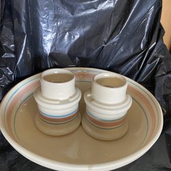 Ceramic Bowl & Candle Holders