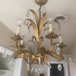 Antique Gold Leaf Chandelier 
