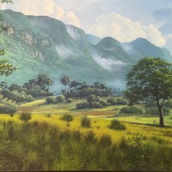 Cuban Award Winning Artist Rensol G Mendez Landscape Painting