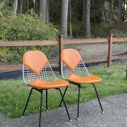 Mid-Century Modern Original Eames for Herman Miller Iron Bikini Side Chairs1960s