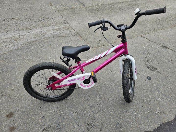 Royalbaby Freestyle Kids Bike 18 Inch Bicycle for Boys Girls Ages 5-9 Years, fuchsia color!