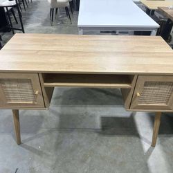 Daals Frances Woven Rattan 2-Door Desk, Natural