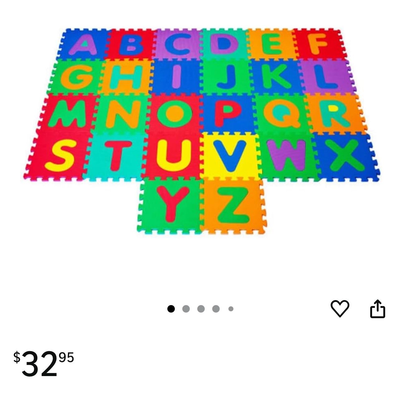 2 Foam Tile Play Mat with Letters