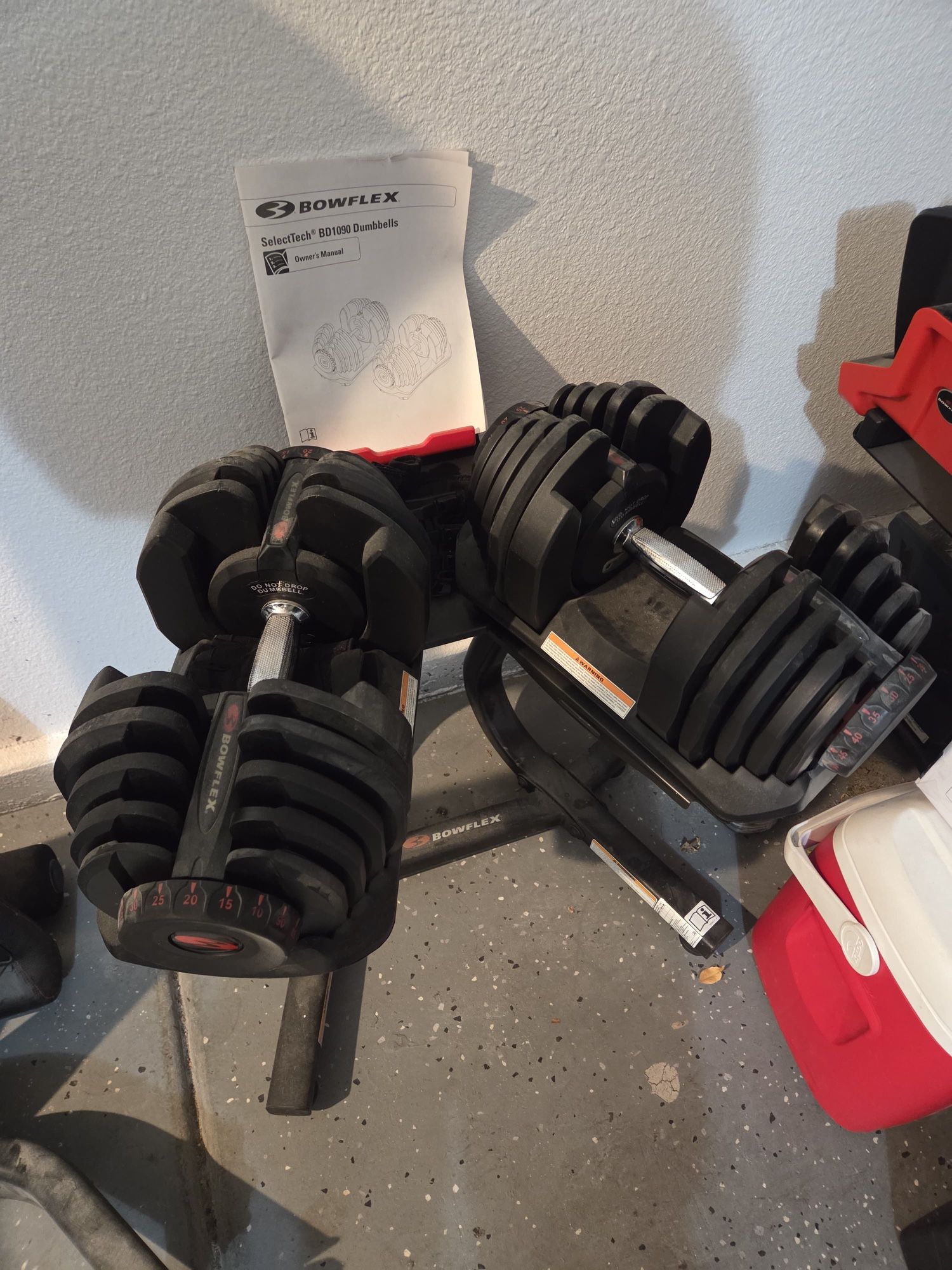 Bowflex 1090 Dumbbells,2080 Barbell With Curl Bar,And 5.1S Adjustable Weight Bench